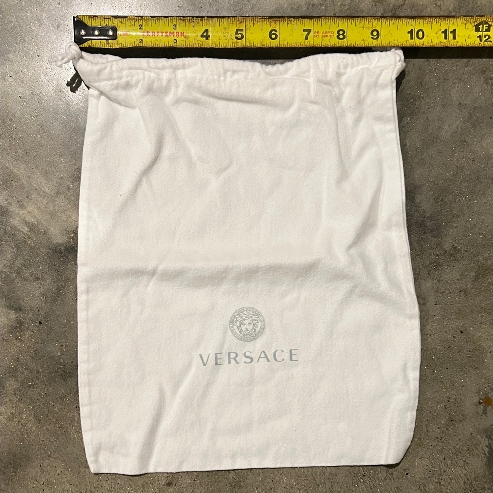 Authentic Versace White Drawstring Logo Dust Pouch - Picture 3 of 5